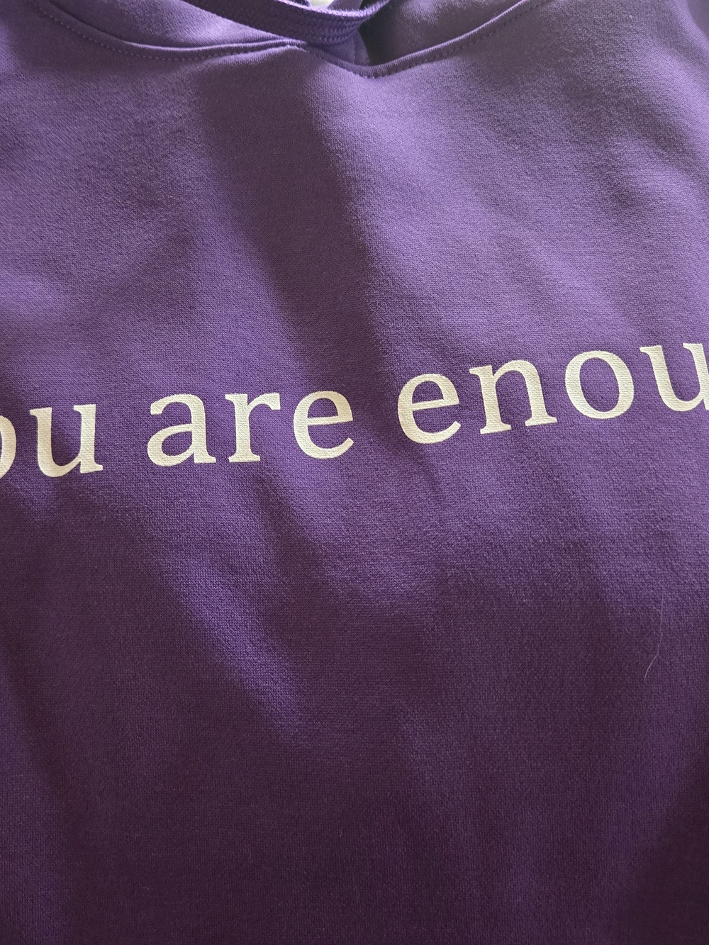 DearPersonCo "you are enough." Hooded Sweatshirt - Purple - Picture 3 of 5